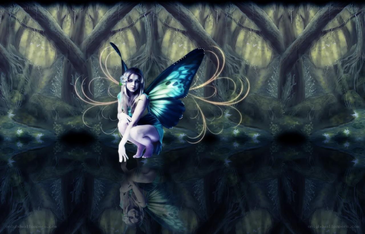 fairy in a dark forest