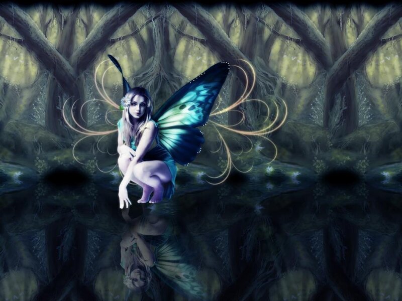 fairy in a dark forest