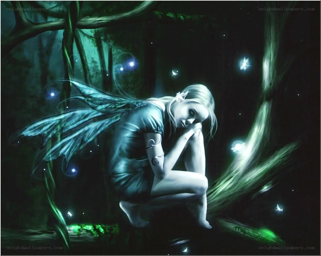 fairy in a dark forest