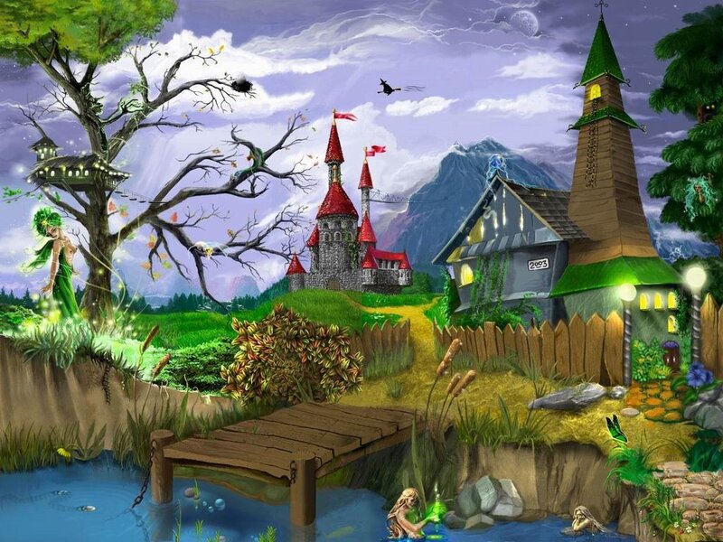 Fairy in a Fantasy Landscape — Green