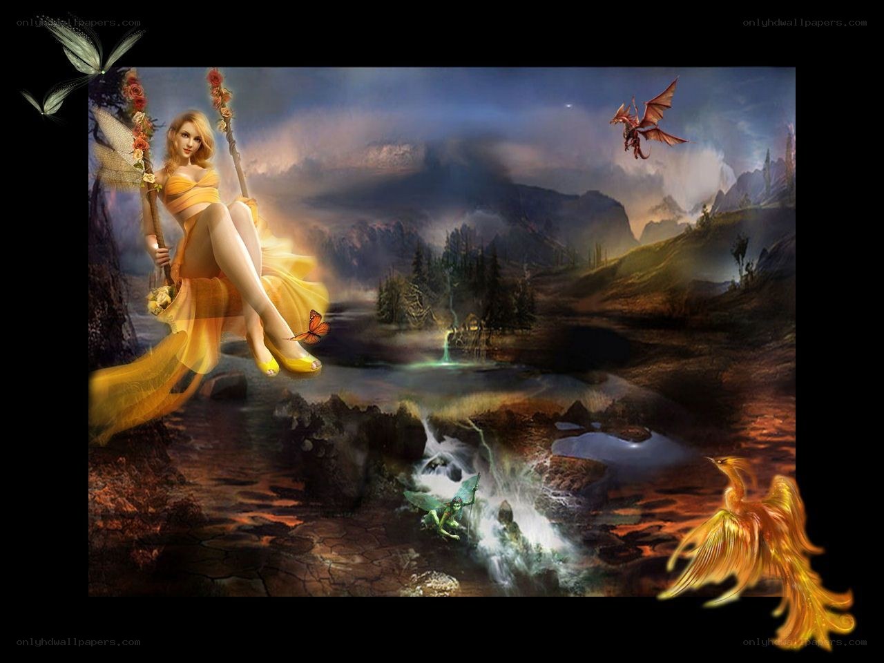 Fairy in a fantasy landscape