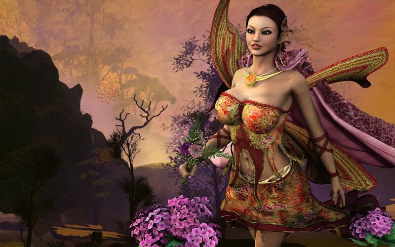 fairy in a floral dress