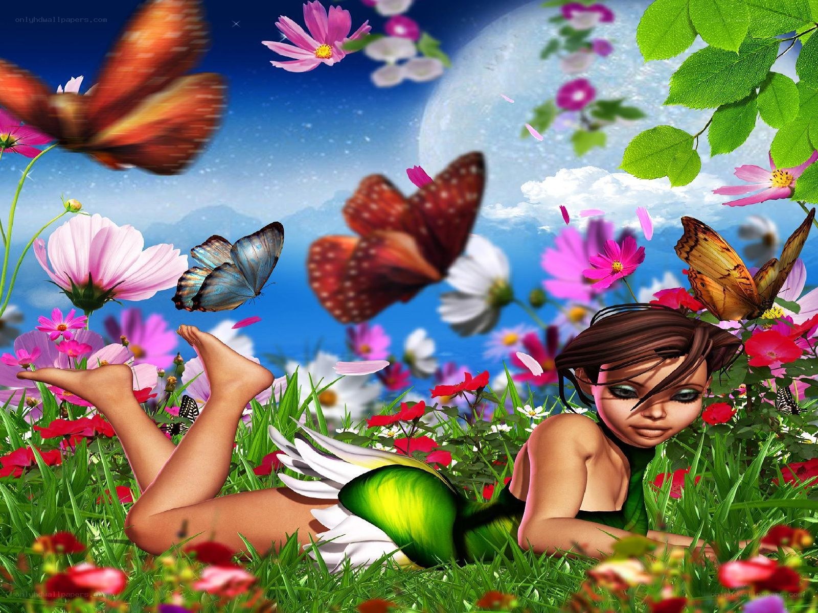 Fairy in a flower field