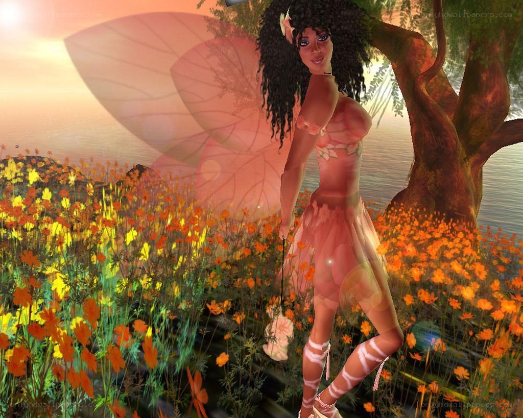 fairy in a flower field