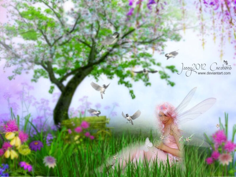 Fairy in a Flower Field — Pink