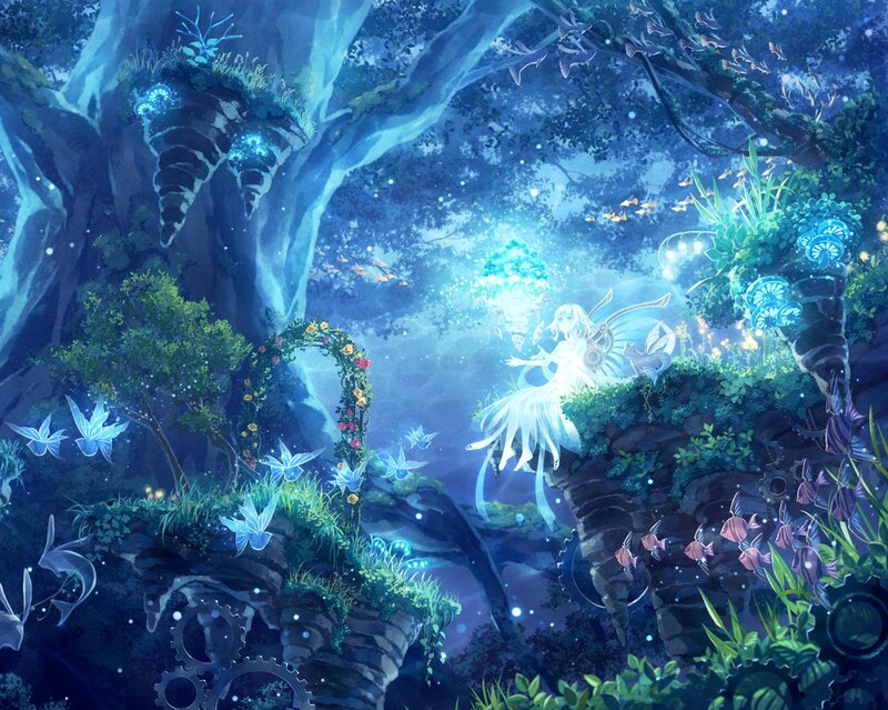 Fairy in a Forest — Blue, Serene