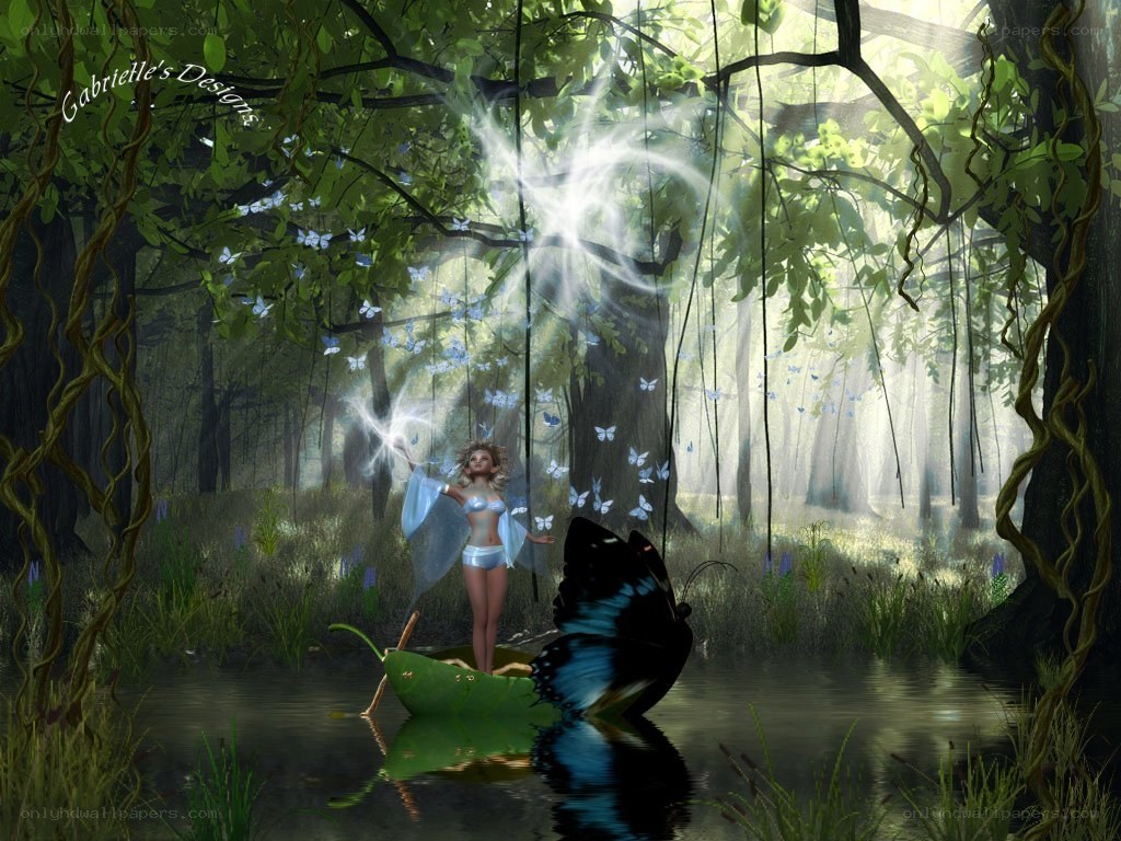 Fairy in a forest glade