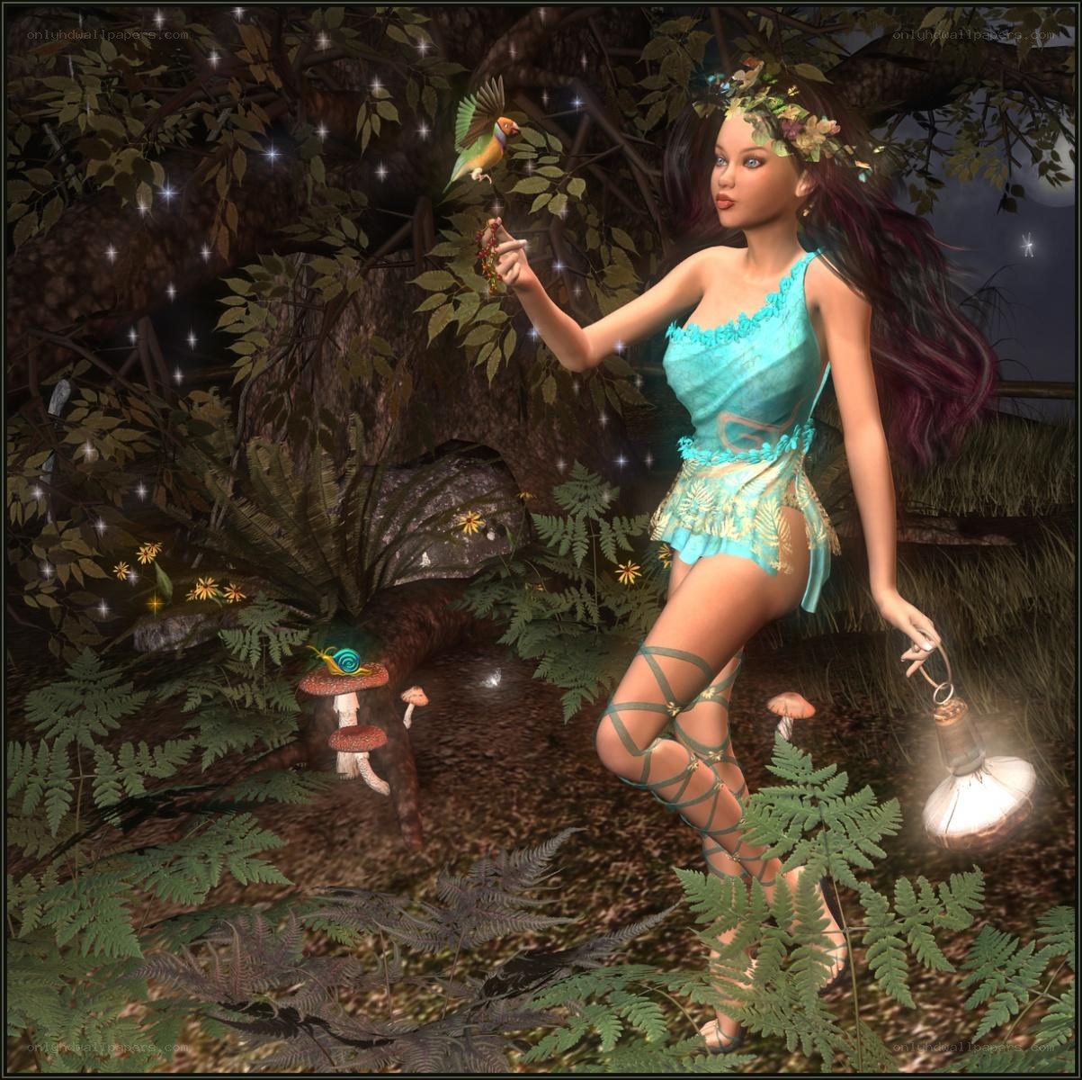 Fairy in a forest glade
