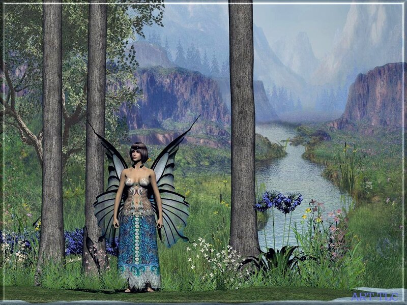 Fairy in a forest landscape