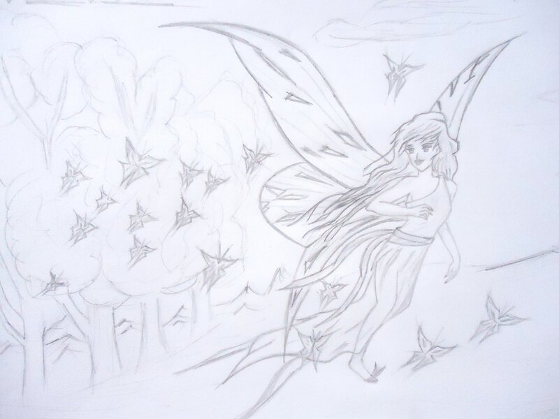 fairy in a forest sketch
