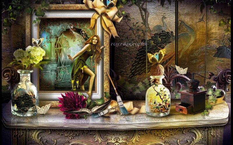 Fairy in a Framed Picture — Green