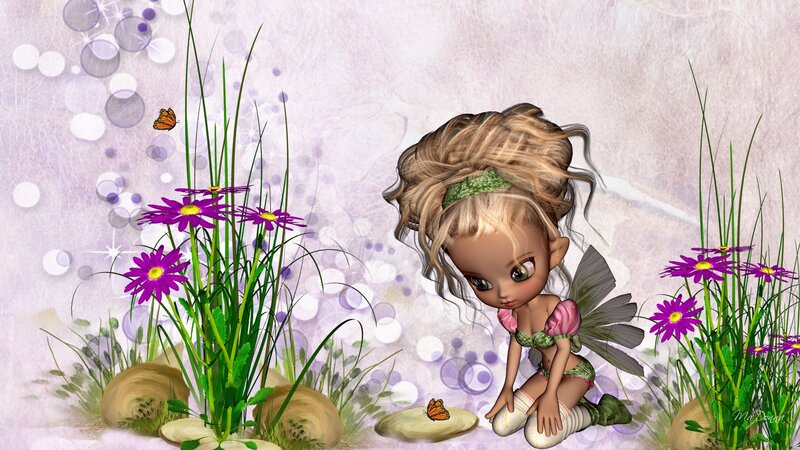 Fairy in a Garden — Purple, Serene