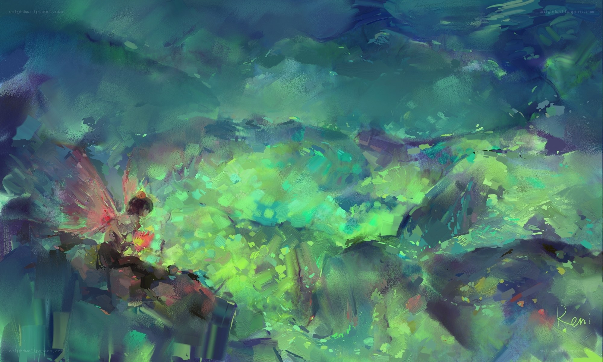fairy in a glowing forest