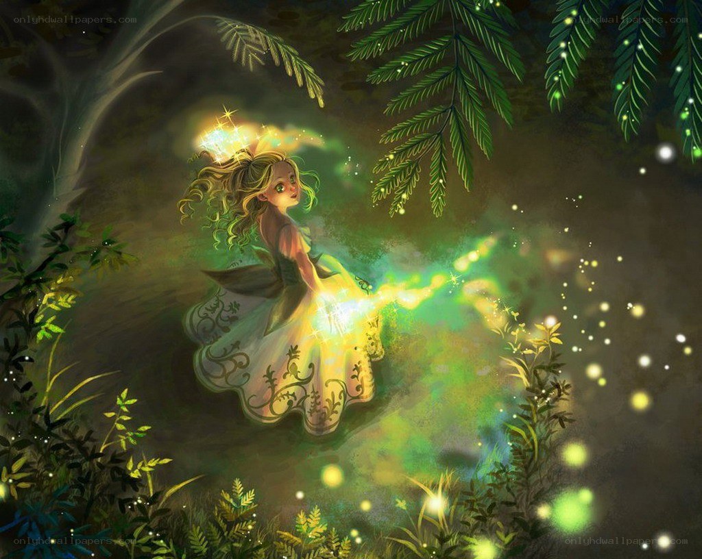 fairy in a glowing forest
