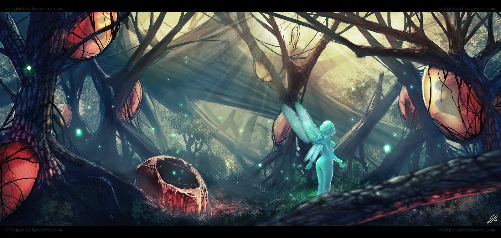 fairy in a glowing forest