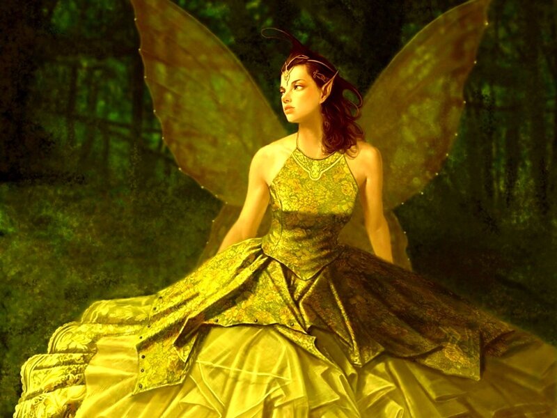 Fairy in a golden gown