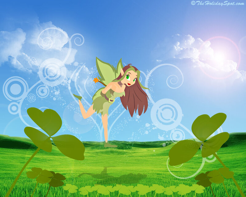 fairy in a green field