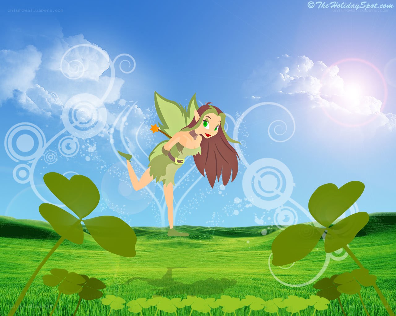 fairy in a green field