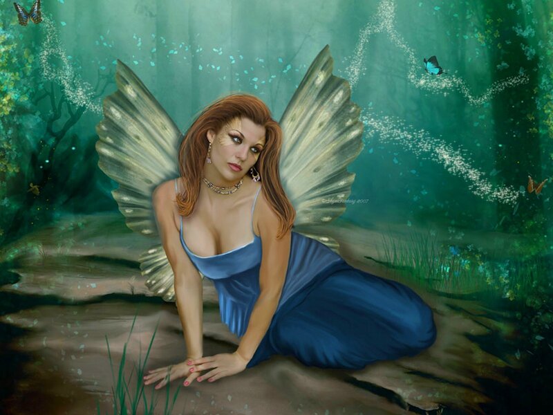 fairy in a green forest
