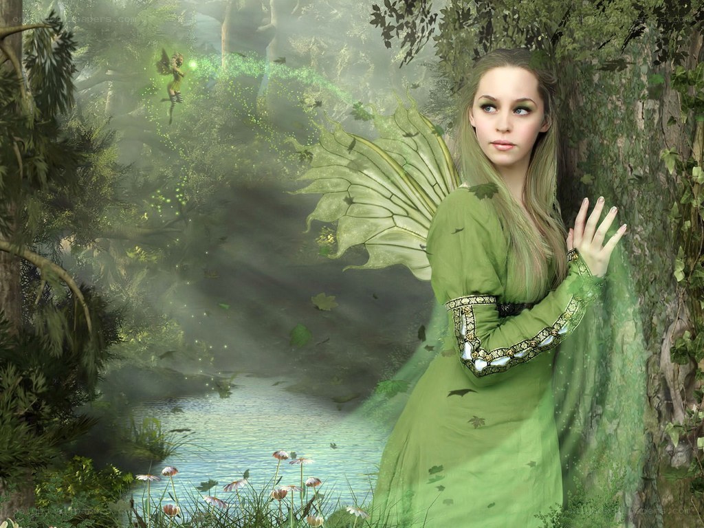 fairy in a green forest