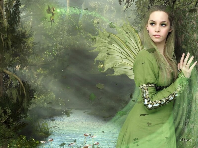 fairy in a green forest