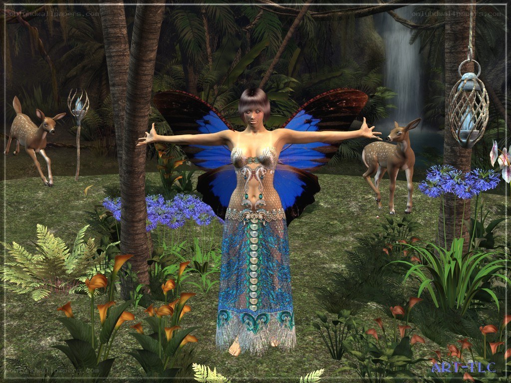 Fairy in a jungle clearing