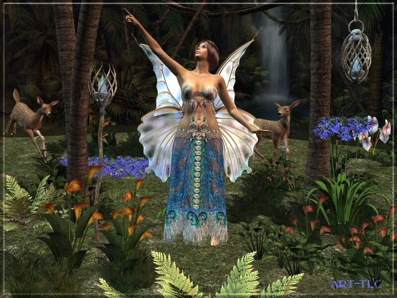 Fairy in a jungle forest