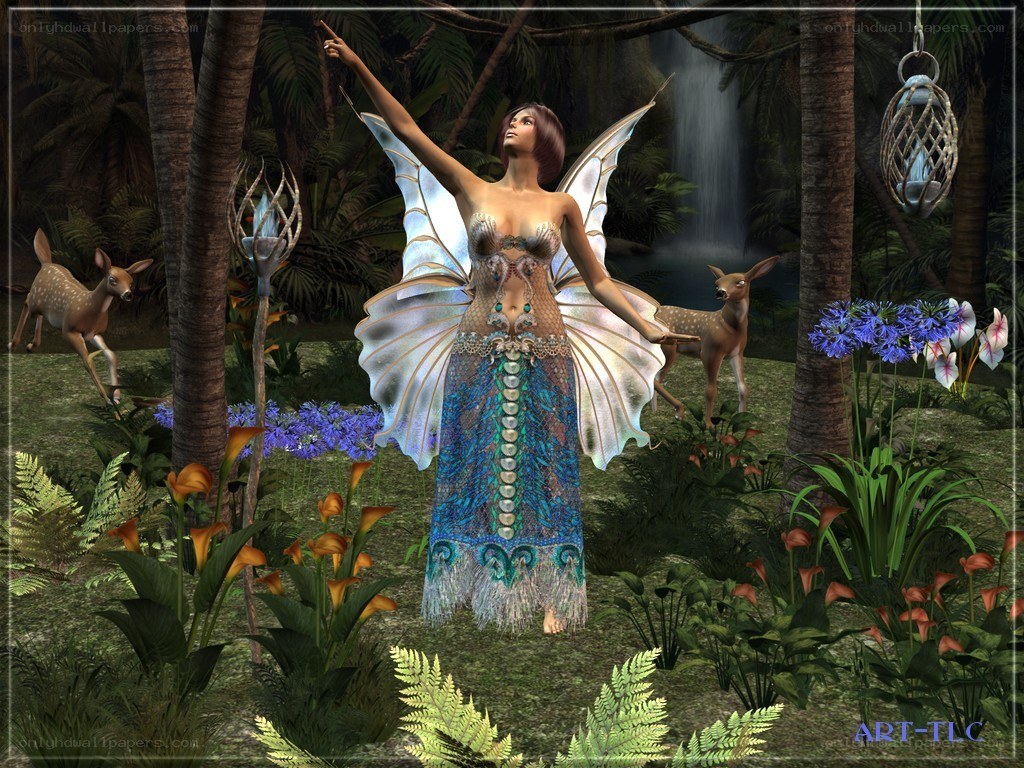 Fairy in a jungle forest