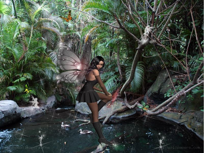 fairy in a jungle stream