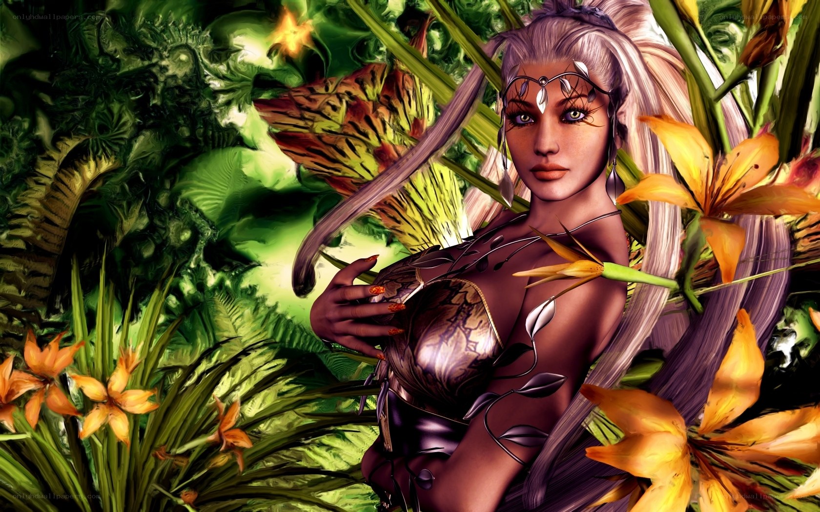 fairy in a lush garden