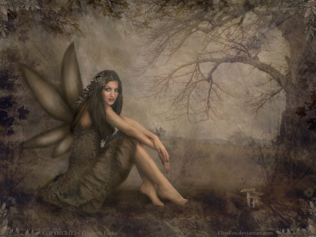 fairy in a misty forest