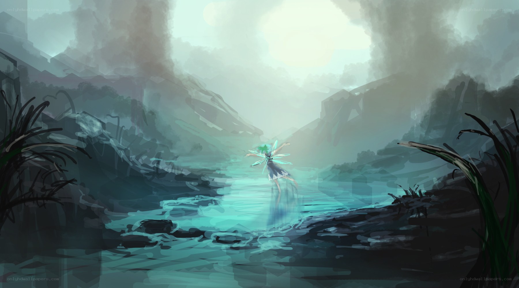fairy in a misty river