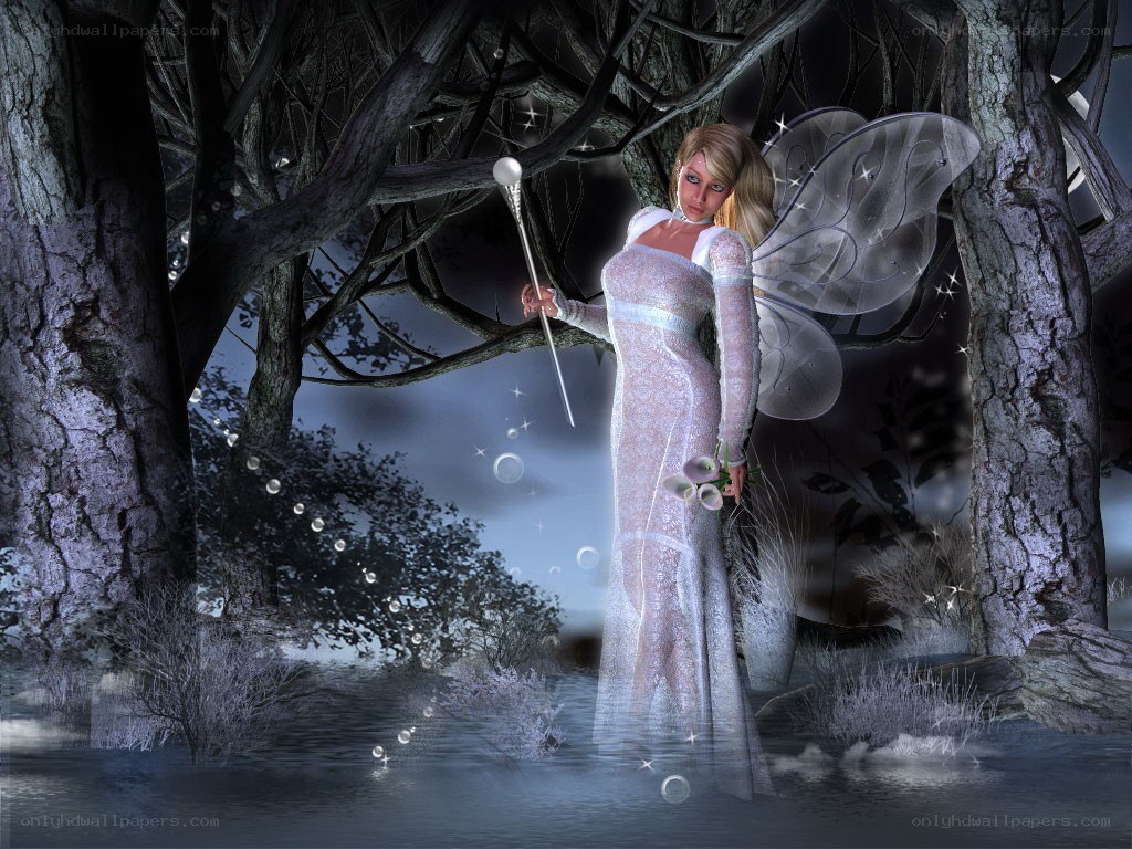 fairy in a moonlit forest