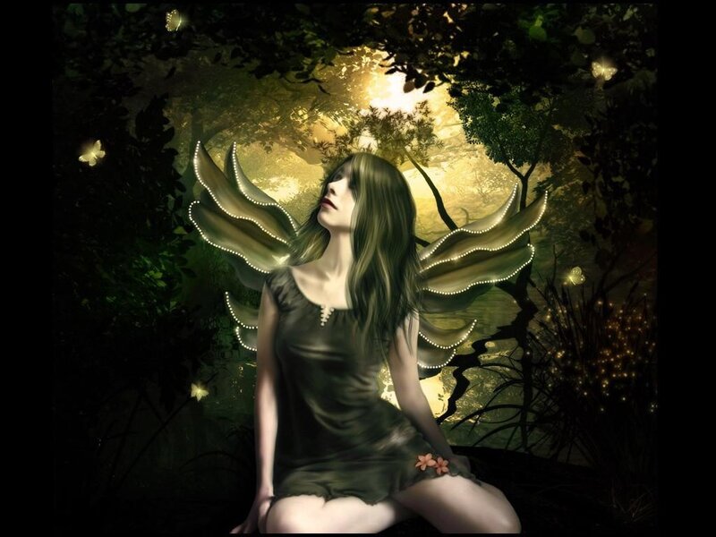 fairy in a moonlit forest