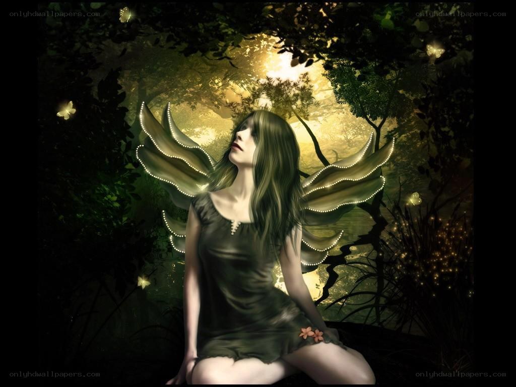 fairy in a moonlit forest