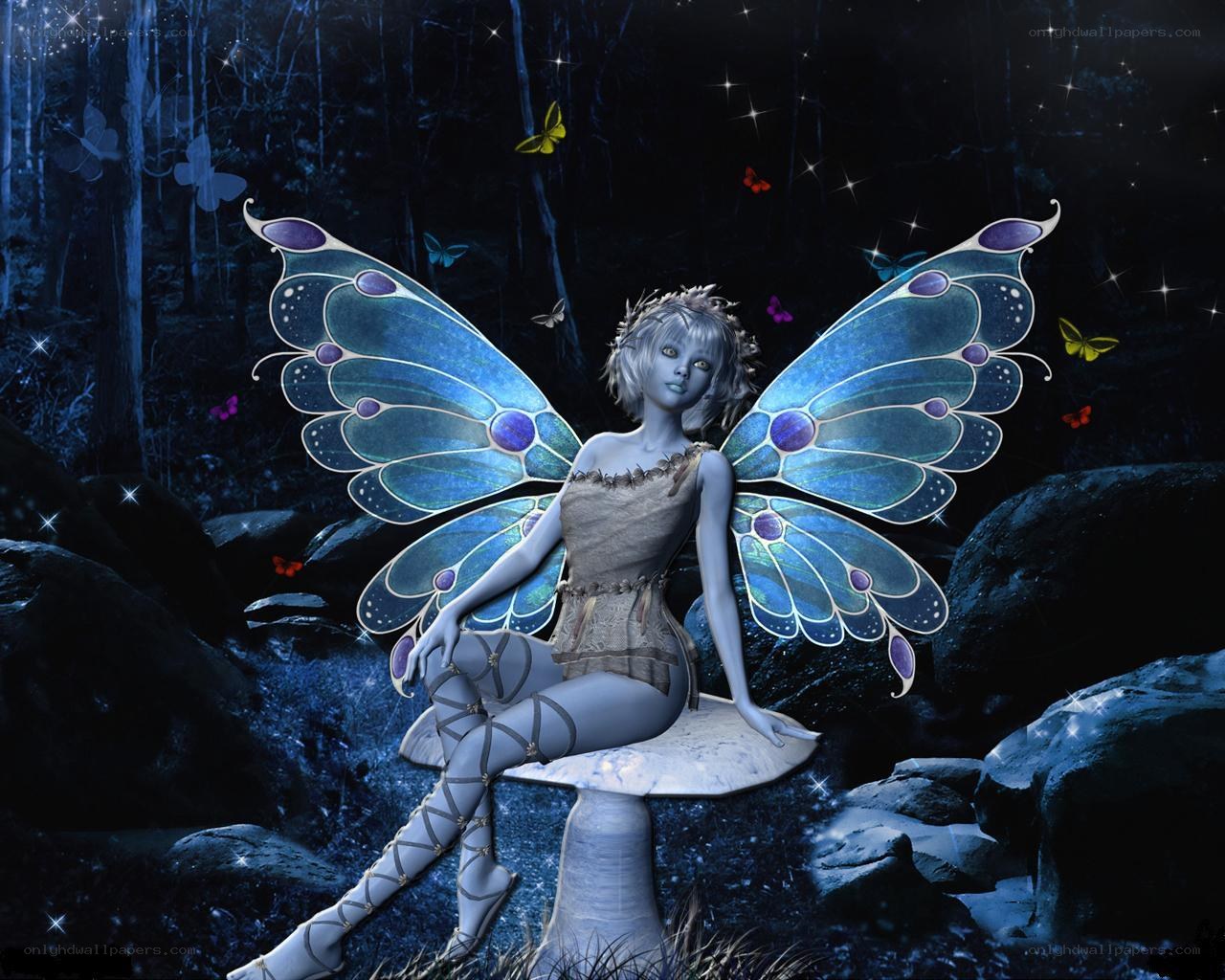 fairy in a moonlit forest