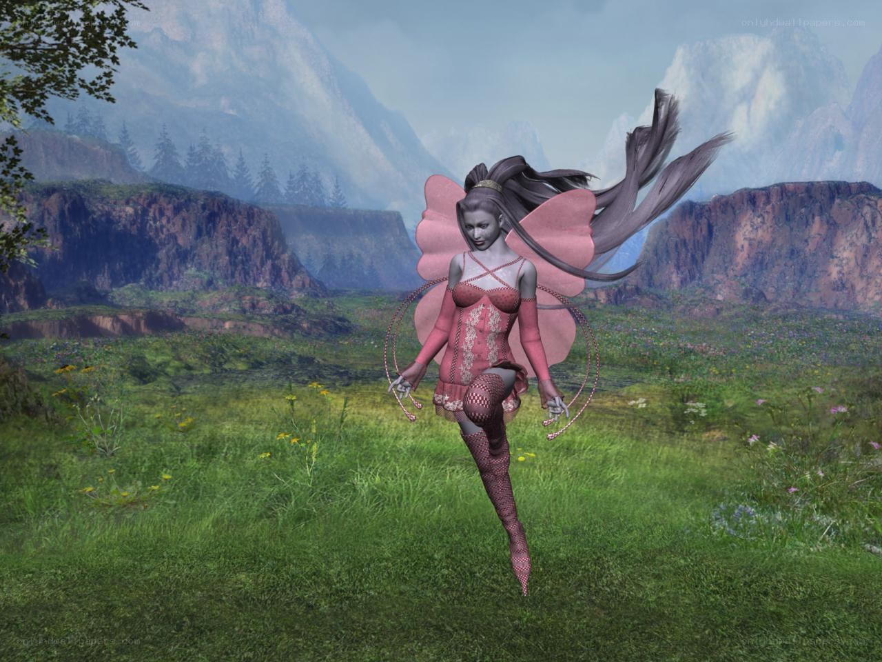 fairy in a mountain landscape