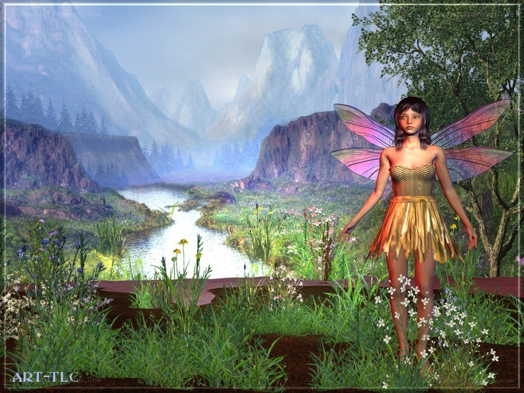 Fairy in a mountain valley