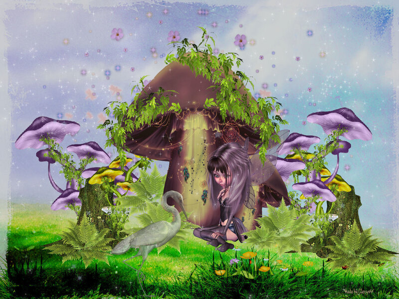 Fairy in a Mushroom Forest — Green