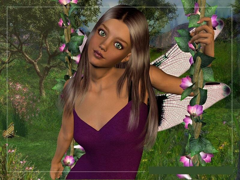 Fairy in a purple dress