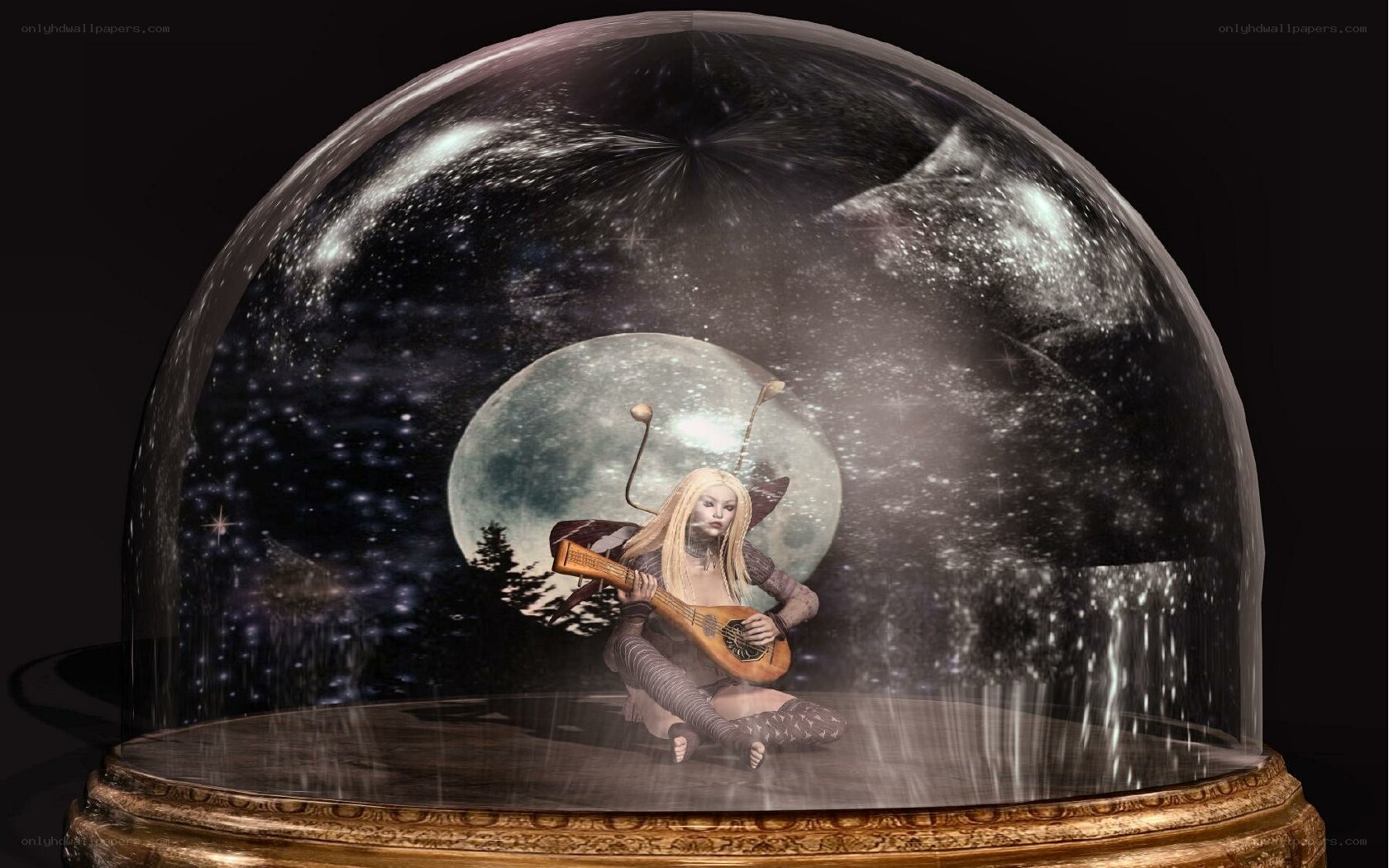 fairy in a snow globe
