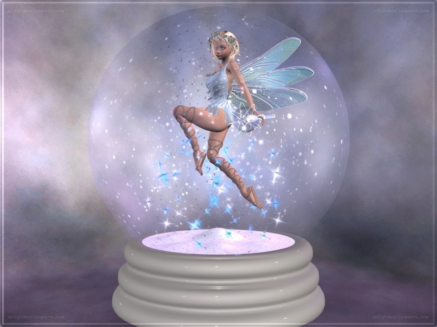 fairy in a snow globe