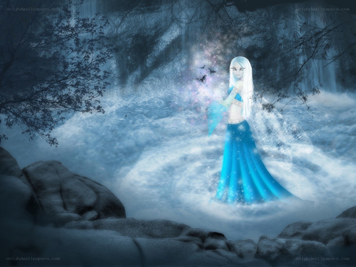 fairy in a snowy forest