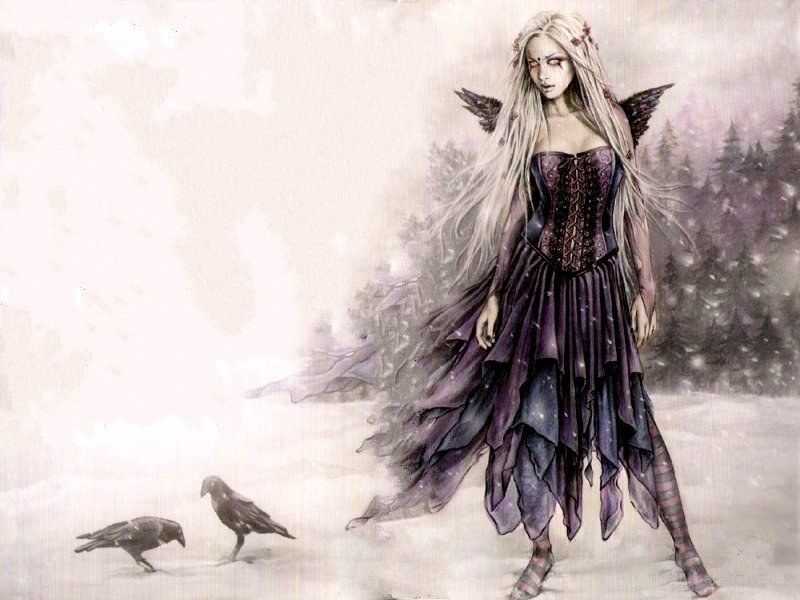 fairy in a snowy forest