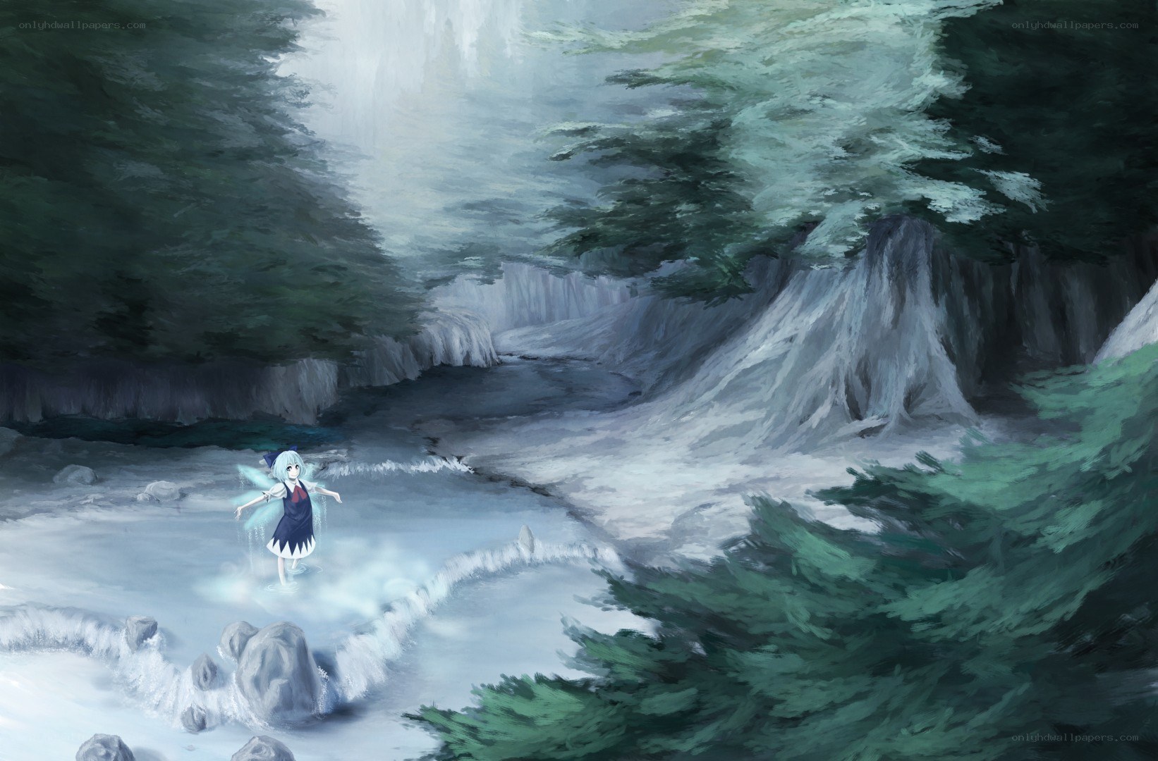 fairy in a snowy forest