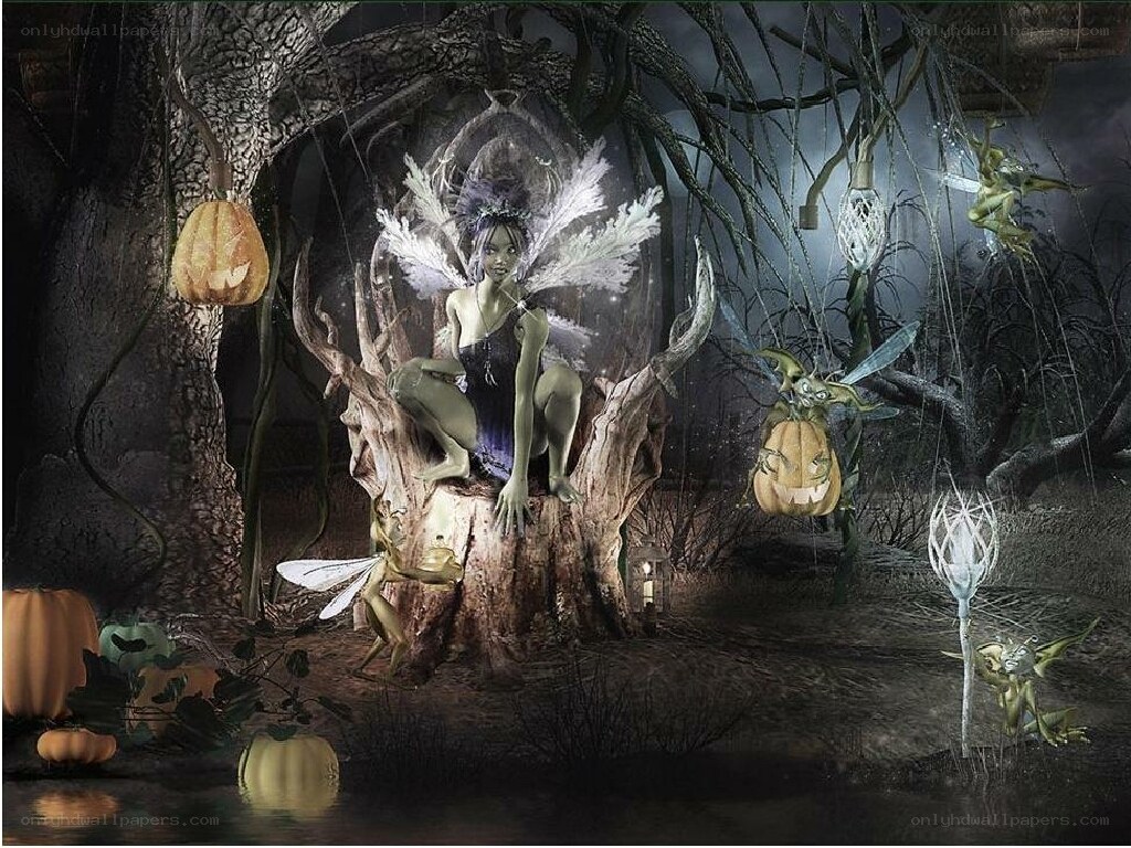 fairy in a spooky forest