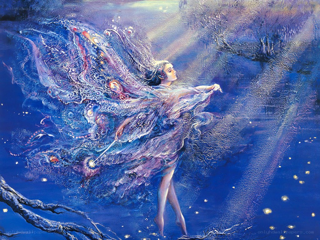 Fairy in a starlit forest