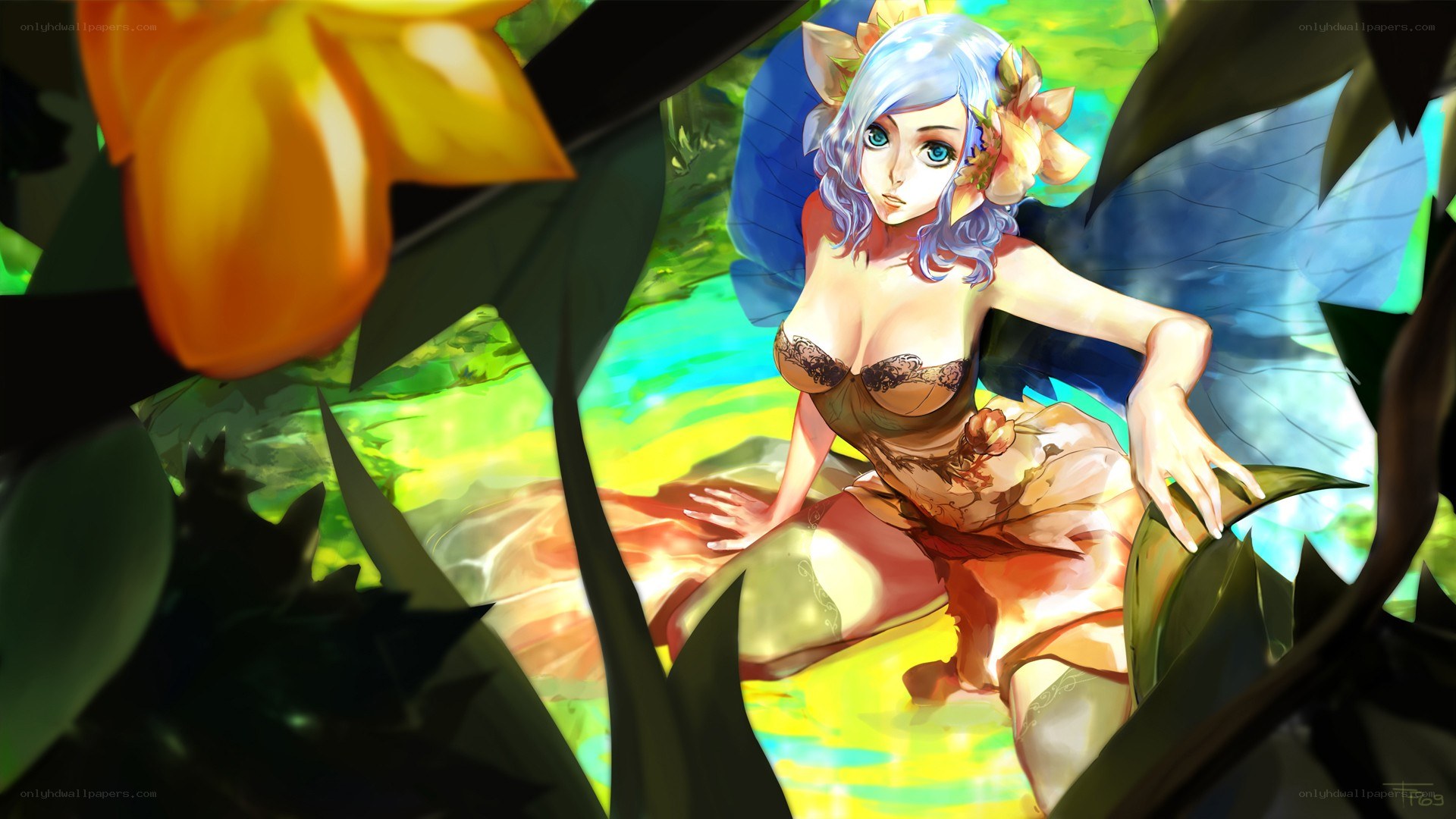 fairy in a sunlit garden