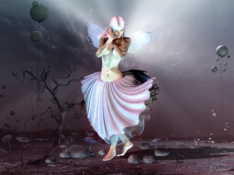 fairy in a surreal landscape