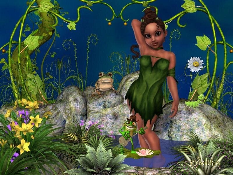fairy in a swamp scene